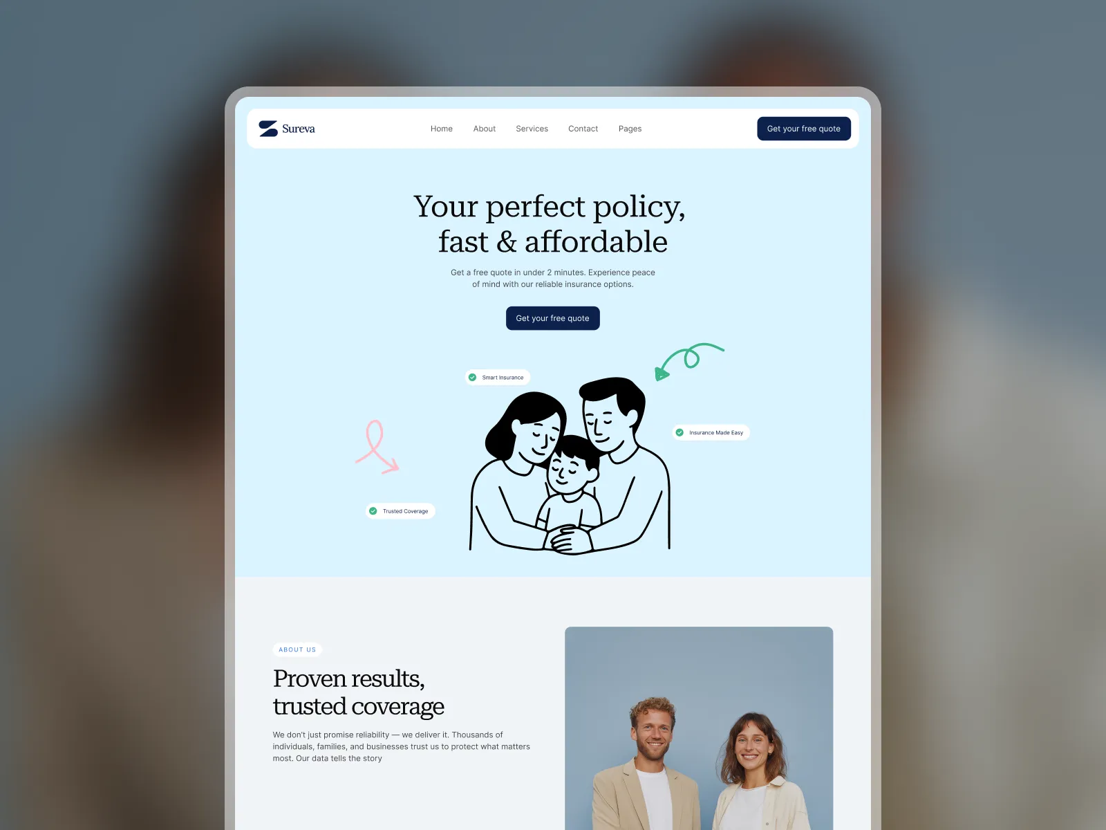 Sureva Professional Services Website Template Webflow, Framer and Figma